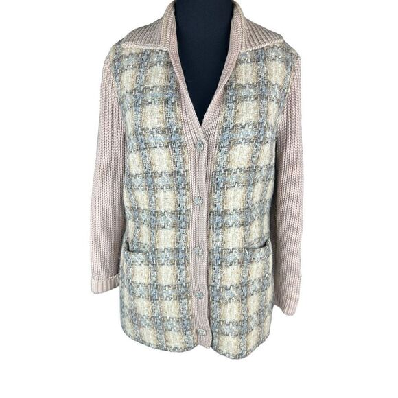 Vintage Freedom wear wool Irish tweed coatigan cardigan sweater jacket Ireland - Picture 1 of 8